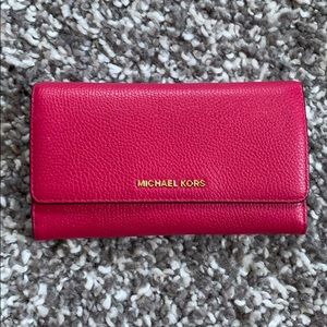 Michael Kors hot pink large wallet
